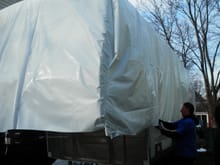 Shrink wrapping my 30" RV for winter.