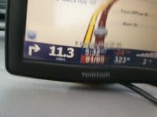 GPS speed shown by Tom Tom...