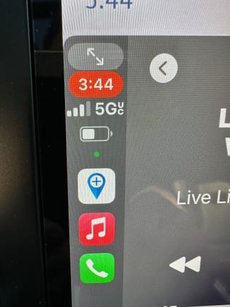CarPlay active, iPhone on cellular 5G