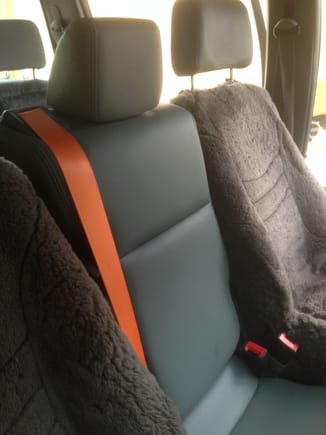 Integrated seatbelt - the orange colour means there'll never be a mix up during normal operations