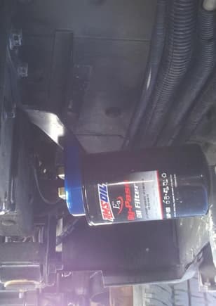 Nuc Motorsports (AMSOil) oil By-pass filter. Installed on the outside of the passenger side frame rail.