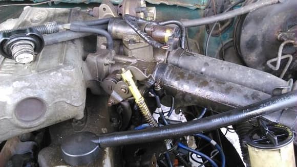 this is another view of my 4.9 inline 6 ford engine. as u can see it needs a lot of tlc. but before i do so i have to determine if the engine is worth repairing or if have to replace it.