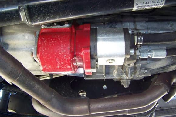 Chelsea PTO with Direct Drive Pump; More of the Re-routed Head Pipe