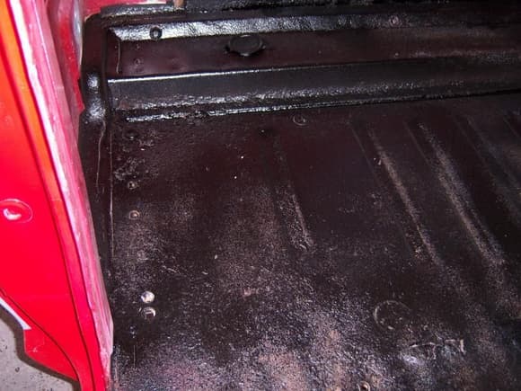 First hand of body seal on the cab floor