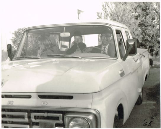 Shortly after purchasing the 64 F100 CrewCab truck in 1965. I probably took the picture.