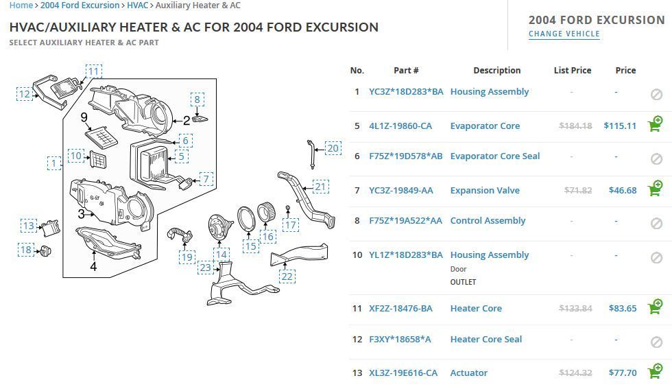 Excursion Rear Ac/Heat Blend Door Motor - Ford Truck Enthusiasts Forums