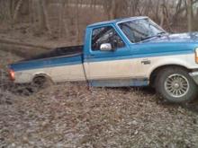 Before the lift and very stuck in a ditch