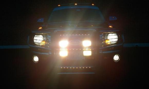 Front with all lights on