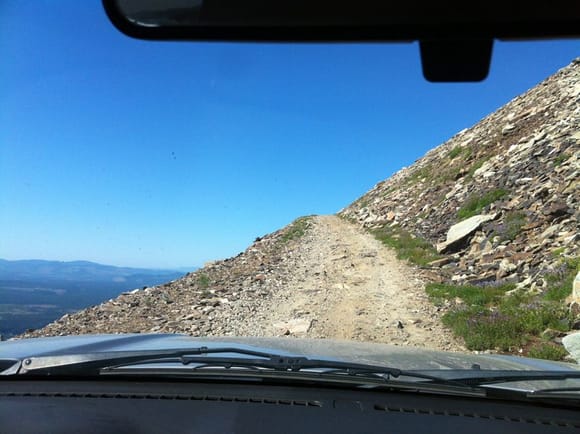 Steep Road into the sky. Baldy Mountain near Coeur d' Alene, Idaho.