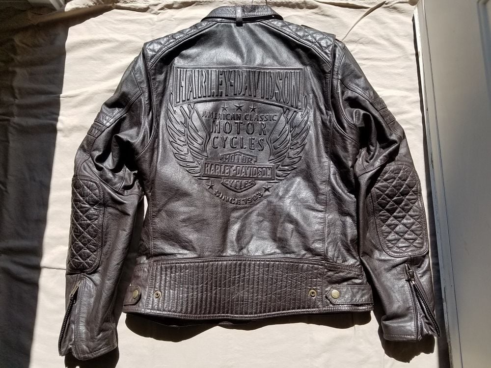 Rare buffalo hide (brown) mens Med leather HD jacket - Harley Davidson ...