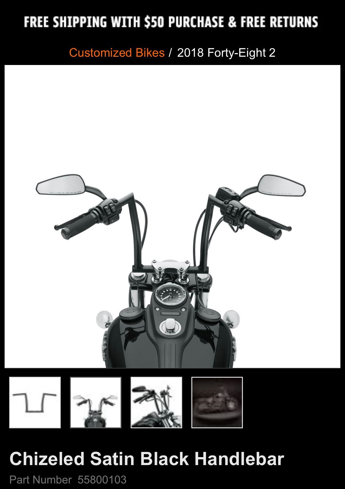 chizeled satin black handlebar