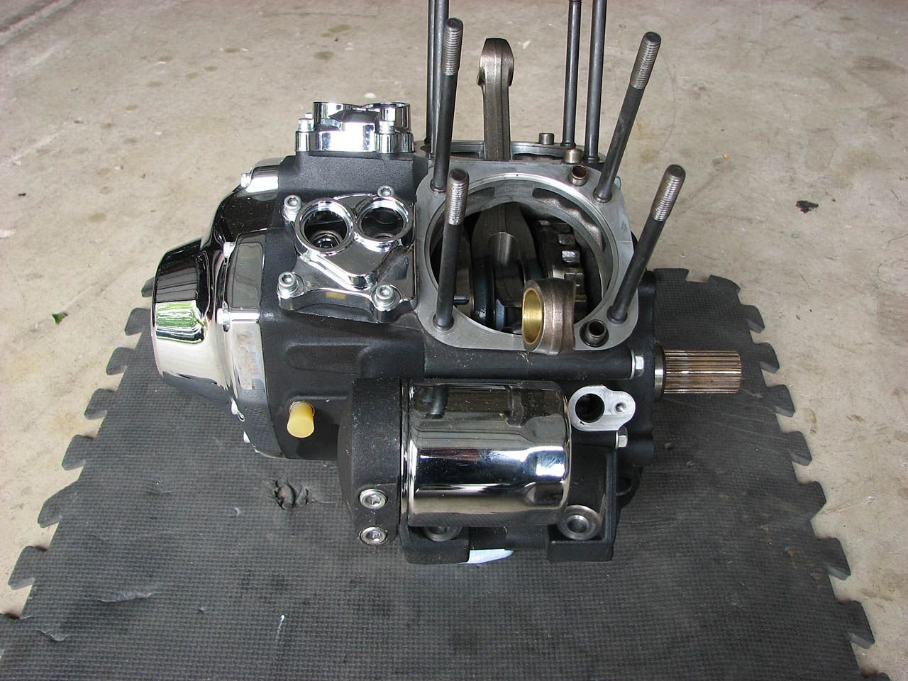 Twin Cam Engine Short Block Cases with Crank, Rods, Wood Cams