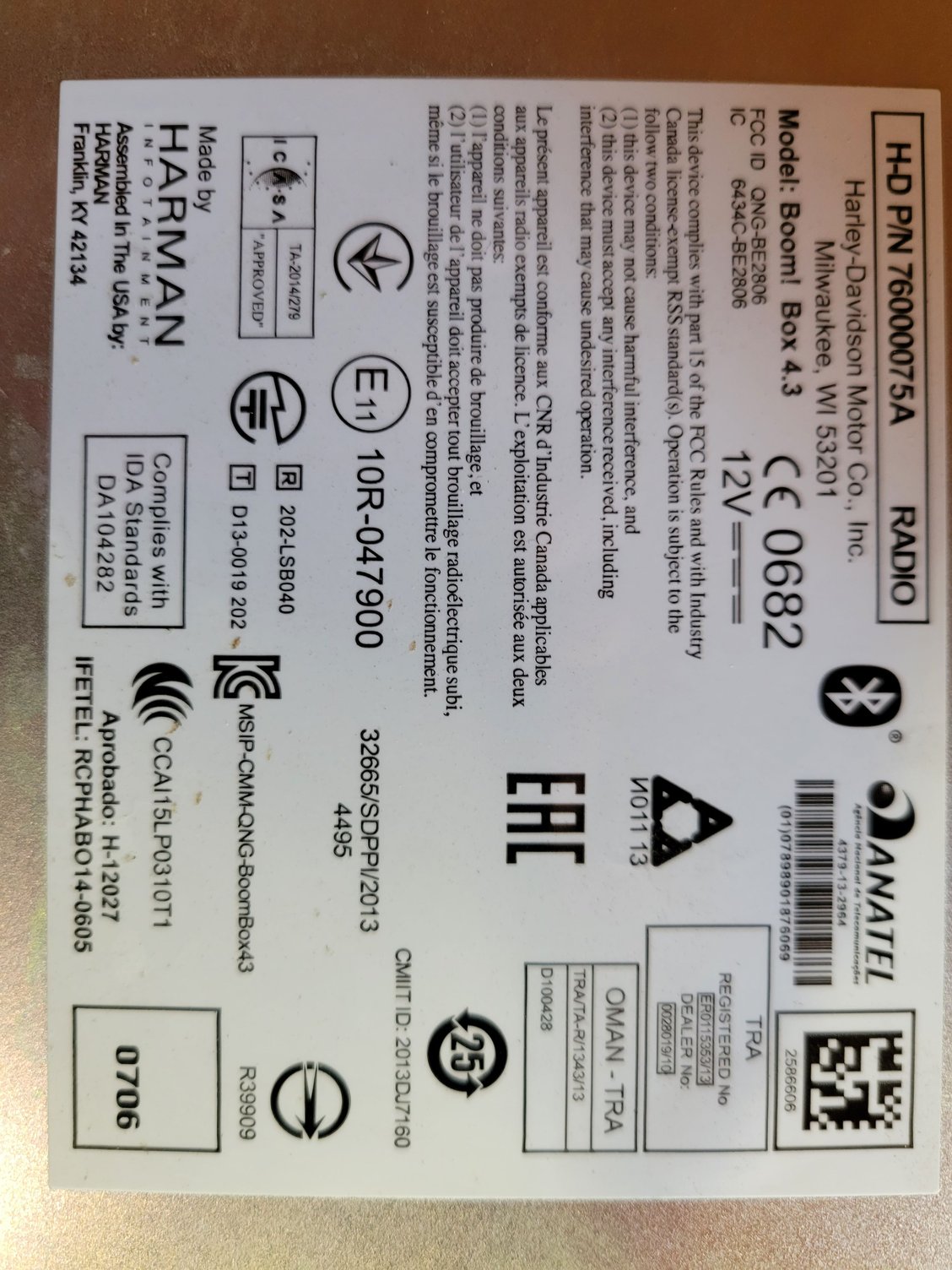 FOR SALE Boom box 4.3 Harley Davidson Forums