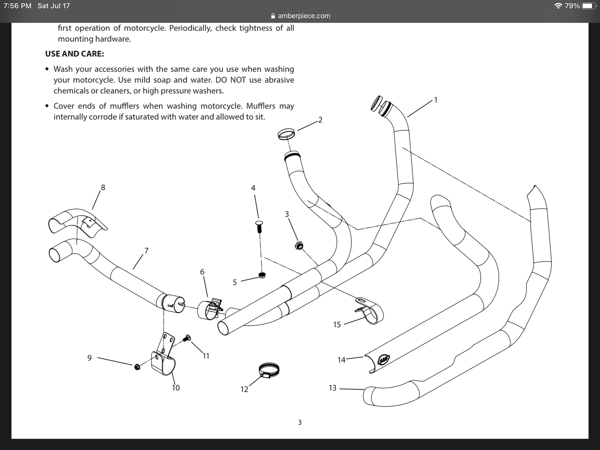 Torque specifications V+H Slash rounds and S+S Headpipe Harley