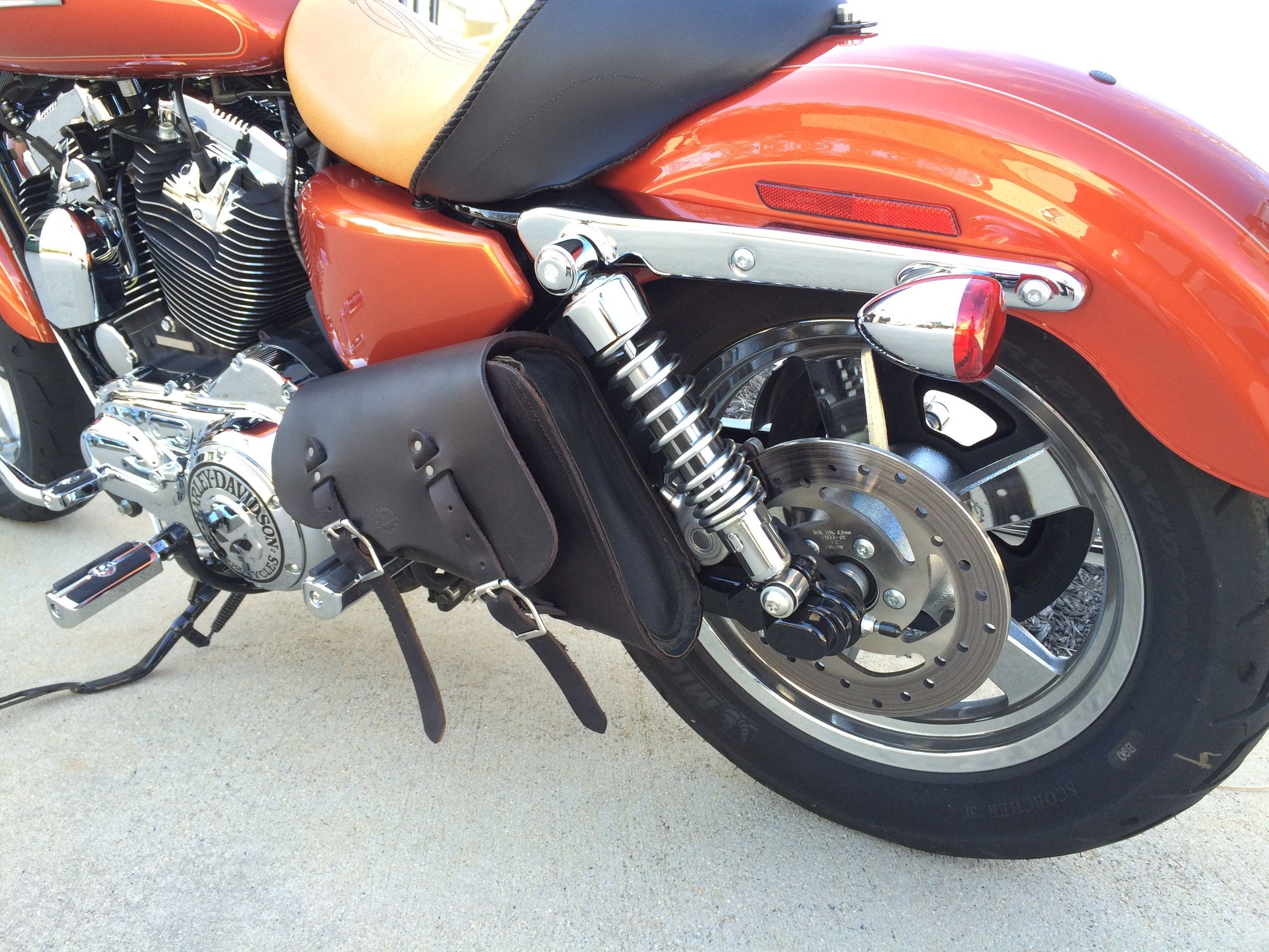 sportster swingarm bag with passenger pegs