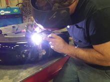 Tacking everything into place!