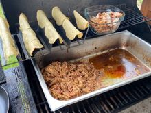 Just staying warm on the gas grille