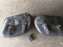 For sale. Hard leather HD1 bags that came off my 2011 dyna wide glide. Not sure which other bikes/years it will fit. Condition is used with moderate wear. Overall in good shape.