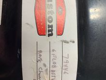 Mustang label - passenger seat.