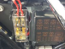 dbLink Power Distribution block located at fuse box on 2012 FLHTK.