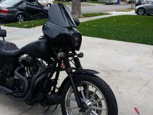 After. 
I also used this time to relocate my turn signals get a new head light and new fairing
