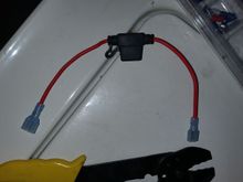 set up fuse (used 10A) to patch into the line.  Mounted... nothing to see here