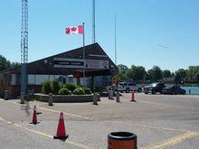 Canadian Customs terminal at Sombra Ontario. You will need proper ID to cross into the USA. (Passport or Nexus Card)