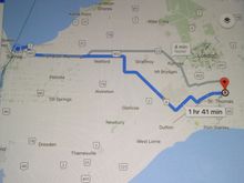 Map of the approximate route today.