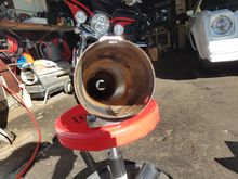 2.50" Inlet, immediately reduced down to what appear to be 2.0"