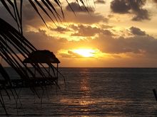 Sunrise over the Caribbean Sea.