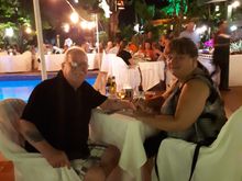 Us at the Papiamento. Thanks to our server for taking the pic for us.