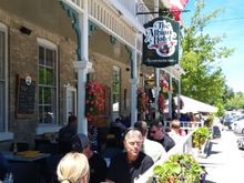 Outside patio is perfect during the warm weather.

