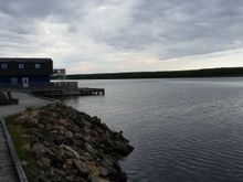 Day 6 - The bay inlet at Cheticamp outside and on the hotel boardwalk.