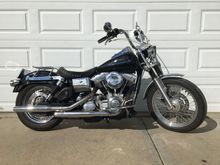 2001 FXD with HD 12” Fat Mini Apes, FXDWG tank, FXDP floorboards. Super comfortable for 65 yr old 