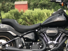 I have no scraping problems with the rear sweep Bassani on my bike.