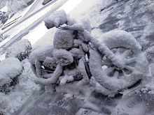 if you leave it outside, dust the snow off now and again
