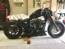 Almost as low as they go while mocking up tank and fenders
