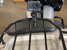 Mounted on luggage rack