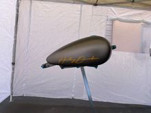 Rose gold color down, vinyl applied to both sides. 