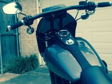 Wild1 10" Drag Bars.  Also did Flush Mount Gauge\Cap