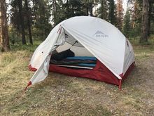 … Easy entry from both sides and enough room for everything that you need for the night… The entire unit takes me 20 minutes to put together and a bit less to break down…