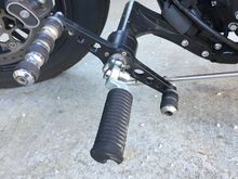 Rock-it heel n toe shifter, cut down for upshifting so I just need to slide heel to right a bit and extended down shifter so I can shift without altering foot position