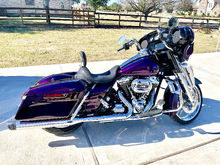 The new (to me) 2014 street glide special. We have added new paint, fangs, infotainment, speakers, engine overhaul to a 110, lowdown mustang seat, and much more.  
