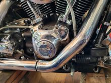 Heat shields were just set in place for pic. the bottom pipe actually fits over the filler shield so you won't see that small gap showing in the pic. 