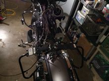 Right speaker fairing going on and lots of wiring.