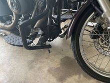 Engine gaurd and cheap floorboard with adapter to see if I liked them before buying the brackets