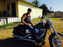 Ready to ride with my older brother.