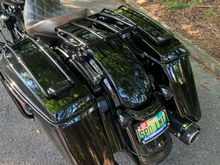 stern - custom powder coat tail rack everything including boot guards on saddle bags lights up :}