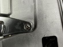 Four bolts on right side mount on, three bolts with only tow turns in.  No way to start fourth.  Finally removed all, put one at footage in, I pulled bracket as hard as I could and wife started this one.  Then I was able to push enough to get the other two started.  Left side lighted up perfect.