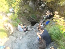 Exit from the upper cave at Ape Cave
